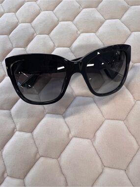 Dolce & Gabbana Black Oversized Sunglasses with Swarovski Crystal Bees